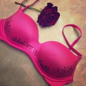 VS Pink Sequin Balconet Bra
